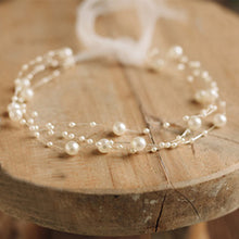 Load image into Gallery viewer, Newborn Photography Props Toddler Girls Pearl Headband Baby Photoshoots Posing Photo Tieback Princess Hair Accessories
