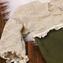 Load image into Gallery viewer, 2Pcs/Set Newborn Green Lace Romper Jumpsuit Rabbit Headband Set Baby Boy Girl Photography Clothes
