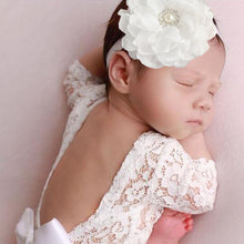 Load image into Gallery viewer, 2Pcs/Set Newborn Photoshoot Props Infant Lace Photography Outfit with Headband Studio Prop Lace Romper Infant Photography Props
