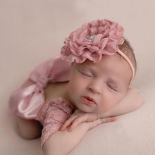 Load image into Gallery viewer, 2Pcs/Set Newborn Photoshoot Props Infant Lace Photography Outfit with Headband Studio Prop Lace Romper Infant Photography Props
