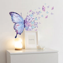 Load image into Gallery viewer, Purple Butterfly Wall Stickers for Bedroom Living Room Decoration Girls Room Wall Decals Daughter Room Wallpaper PVC Murals
