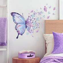 Load image into Gallery viewer, Purple Butterfly Wall Stickers for Bedroom Living Room Decoration Girls Room Wall Decals Daughter Room Wallpaper PVC Murals
