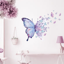 Load image into Gallery viewer, Purple Butterfly Wall Stickers for Bedroom Living Room Decoration Girls Room Wall Decals Daughter Room Wallpaper PVC Murals
