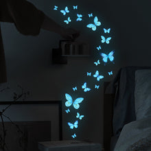 Load image into Gallery viewer, Luminous Blue Butterfly Wall Stickers Decor Butterflies for Bedroom Living Room Decoration Girls Room Wall Decals Daughter Room Wallpaper PVC Murals
