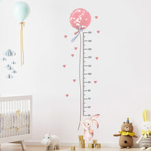 Load image into Gallery viewer, Balloon Rabbit Wall Stickers for Baby Girls Room Kids Room Height Ruller Grow Up Chart Height Measurement Wall Decals Nursery
