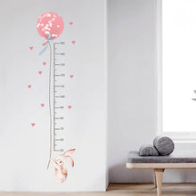 Load image into Gallery viewer, Balloon Rabbit Wall Stickers for Baby Girls Room Kids Room Height Ruller Grow Up Chart Height Measurement Wall Decals Nursery
