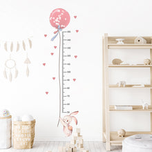 Load image into Gallery viewer, Balloon Rabbit Wall Stickers for Baby Girls Room Kids Room Height Ruller Grow Up Chart Height Measurement Wall Decals Nursery
