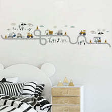 Load image into Gallery viewer, Cartoon Wall Stickers for Boys Room Decoration Traffic Track Cars Truck Tractor Bulldozer Wall Decals for Bedroom Nursery Room
