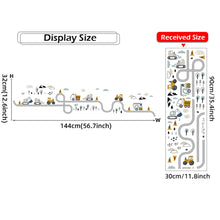 Load image into Gallery viewer, Cartoon Wall Stickers for Boys Room Decoration Traffic Track Cars Truck Tractor Bulldozer Wall Decals for Bedroom Nursery Room
