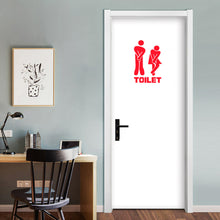 Load image into Gallery viewer, WC Toilet Entrance Sign Door Stickers For Public Place Home Decoration Creative Pattern Wall Decals Diy Funny Vinyl Mural Art
