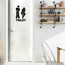 Load image into Gallery viewer, WC Toilet Entrance Sign Door Stickers For Public Place Home Decoration Creative Pattern Wall Decals Diy Funny Vinyl Mural Art
