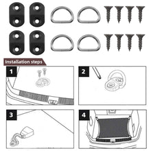 Load image into Gallery viewer, 4Pcs Car Rear Trunk Cargo Net Floor Hook Accessories Boot Cargo Floor Net Tie Down Hook Ring Loop Hanging Flat Screen Net Fixing Kit
