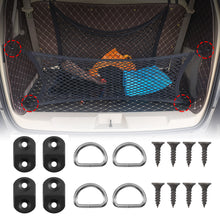 Load image into Gallery viewer, 4Pcs Car Rear Trunk Cargo Net Floor Hook Accessories Boot Cargo Floor Net Tie Down Hook Ring Loop Hanging Flat Screen Net Fixing Kit
