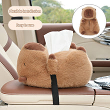 Load image into Gallery viewer, Capybara Car Tissue Boxes Plush Car Backseat Hanging Tissue Bag Box Plush holder cover Auto Toys Interior Decoration Accessories
