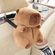 Load image into Gallery viewer, Capybara Car Tissue Boxes Plush Car Backseat Hanging Tissue Bag Box Plush holder cover Auto Toys Interior Decoration Accessories
