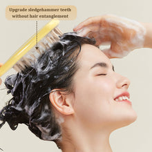 Load image into Gallery viewer, Ginkgo Leaf Hair Brush Massager Silicone Coarse Toothed Handle Hair Comb Long Handle Hair Massage Brush
