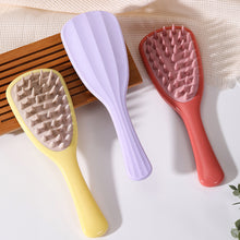 Load image into Gallery viewer, Ginkgo Leaf Hair Brush Massager Silicone Coarse Toothed Handle Hair Comb Long Handle Hair Massage Brush
