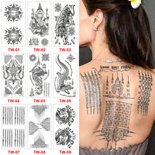 Load image into Gallery viewer, Creative Buddha Tiger Divine Beast Thai Tattoo Stickers Waterproof Tattoo Sticker Cartoon Butterfly Tattoo Stickers
