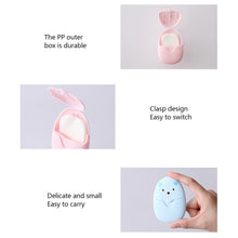 Load image into Gallery viewer, 50pcs/set Travel Paper Soaps Portable Disposable Cleaning Soap Paper Cartoon Travel Paper Cute Bear Paper Soap Tablets for Travel
