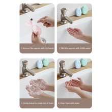 Load image into Gallery viewer, 50pcs/set Travel Paper Soaps Portable Disposable Cleaning Soap Paper Cartoon Travel Paper Cute Bear Paper Soap Tablets for Travel
