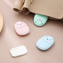 Load image into Gallery viewer, 50pcs/set Travel Paper Soaps Portable Disposable Cleaning Soap Paper Cartoon Travel Paper Cute Bear Paper Soap Tablets for Travel
