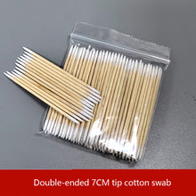 Load image into Gallery viewer, 100Pcs Disposable Ultra-small Cotton Swab Brush Lint Free Micro Wood Makeup Brushes Eyelash Extension Glue Removing Tools
