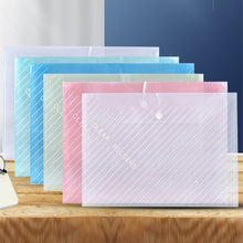 Load image into Gallery viewer, 20 Pieces A4 Twill Waterproof Snap Buckles Large Capacity Office Materials Student Test Paper Bags Transparent File Bags
