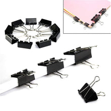 Load image into Gallery viewer, 10pcs/lot Binder Clips Metal Fold Back Clips Small Paper Clip Clamp 15/19/25/32mm Office Clip for Home School Office Storage

