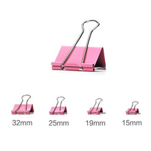Load image into Gallery viewer, 10pcs/lot Binder Clips Metal Fold Back Clips Small Paper Clip Clamp 15/19/25/32mm Office Clip for Home School Office Storage
