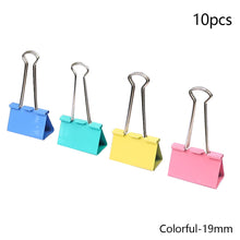Load image into Gallery viewer, 10pcs/lot Binder Clips Metal Fold Back Clips Small Paper Clip Clamp 15/19/25/32mm Office Clip for Home School Office Storage
