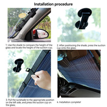 Load image into Gallery viewer, 18"/26"/28"/31" Car Windshield Sunshade Automatic Retractable SUV Truck Front Side Rear Window UV Protection Insulation Heat Curtain Shading
