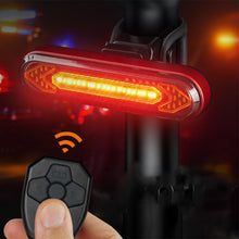 Load image into Gallery viewer, 1PC LED Remote Control Steering High-Lighted Bicycle Taillights USB Charging Night Riding Safety Warning Light Riding Equipment
