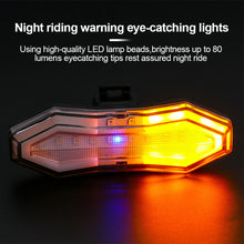 Load image into Gallery viewer, 1PC Multi-Function Wireless Remote Control Steering Brake Taillight USB Charging With Electric Bell Waterproof Night Riding Safety LED Warning Light
