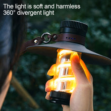 Load image into Gallery viewer, Multifunction Outdoor Retro Atmospheric Camping Light With Removable Lampshade Waterproof LED Flashlight With Hand Cord USB Charging
