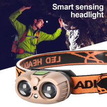 Load image into Gallery viewer, Owl Intelligent Sensing Headlight 45° Angle Adjustment USB Charging Outdoor Portable Night Running Fishing Long Endurance Flashlight
