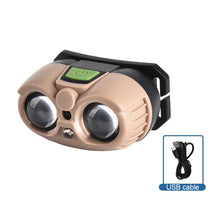 Load image into Gallery viewer, Owl Intelligent Sensing Headlight 45° Angle Adjustment USB Charging Outdoor Portable Night Running Fishing Long Endurance Flashlight
