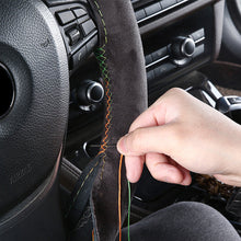Load image into Gallery viewer, Suede Cowhide DIY Hand Sewn Car Steering Wheel Cover Steering-wheel Fashion Non-slip 38cm//15inch
