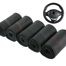 Load image into Gallery viewer, 38cm Soft Leather DIY Car Steering Wheel Cover Steering Braid Wheel Cover Cubre Anti-Slip Auto Car Wheel Cover Interior Accessories
