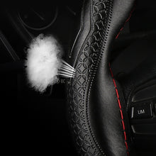 Load image into Gallery viewer, 38cm DIY Hand Sewn Car Steering Wheel Cover Genuine Leather Embossed Cowhide Steering Wheel Wrap Braid With Needle Thread
