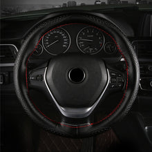 Load image into Gallery viewer, 38cm DIY Hand Sewn Car Steering Wheel Cover Genuine Leather Embossed Cowhide Steering Wheel Wrap Braid With Needle Thread

