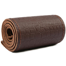 Load image into Gallery viewer, DIY Car Steering Wheel Cover Genuine Leather Embossed Cowhide Steering Wheel Wrap Braid With Needle Thread 38cm
