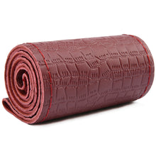 Load image into Gallery viewer, DIY Car Steering Wheel Cover Genuine Leather Embossed Cowhide Steering Wheel Wrap Braid With Needle Thread 38cm

