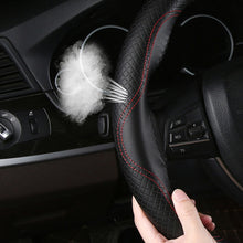 Load image into Gallery viewer, DIY Soft Genuine Leather Car Steering Wheel Covers Braid With Needle And Thread Auto Interior Accessories 38cm
