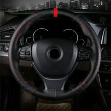 Load image into Gallery viewer, DIY Soft Genuine Leather Car Steering Wheel Covers Braid With Needle And Thread Auto Interior Accessories 38cm
