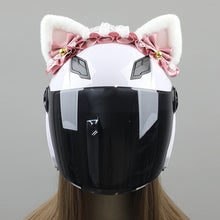 Load image into Gallery viewer, 2Pcs Cute Motorcycle Helmet Decorations Lace ribbon Soft Plush Ears For Motocross Full Face Off Road Helmet Sticker
