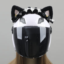 Load image into Gallery viewer, 2Pcs Cute Motorcycle Helmet Decorations Lace ribbon Soft Plush Ears For Motocross Full Face Off Road Helmet Sticker
