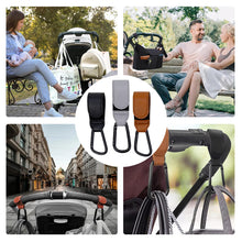 Load image into Gallery viewer, PU Leather Baby Stroller Hook for Pram Rotate 360 Degree Rotatable Cart Organizer Pram Hook Stroller Accessories
