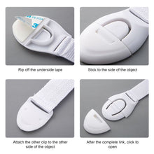 Load image into Gallery viewer, 10Pcs Baby Cabinet Locks Strap Drawer Lock Child Anti Opening Refrigerator Lock Home Baby Anti Pinch Safety Protection Buckle
