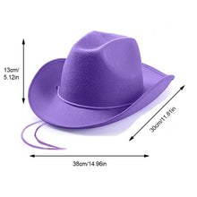 Load image into Gallery viewer, Western Cowboy Hat for Men Women Kids Outdoor Wide Brim Faux Leather Summer Wide Brim Beach Travel Cap Black White Pink
