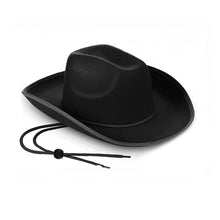 Load image into Gallery viewer, Western Cowboy Hat for Men Women Kids Outdoor Wide Brim Faux Leather Summer Wide Brim Beach Travel Cap Black White Pink
